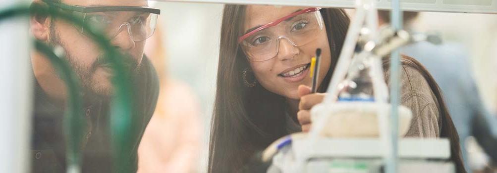 Two students working in the lab.